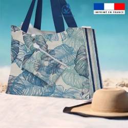 Kit sac de plage imperméable motif feuille de monstera - King size