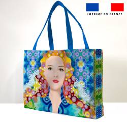 Kit sac de plage imperméable motif diva reine - King size - Création Lita Blanc