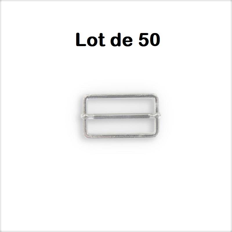 Lot de 50 boucles de réglage argent 32 mm