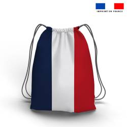 Kit sac à dos coulissant motif drapeau français