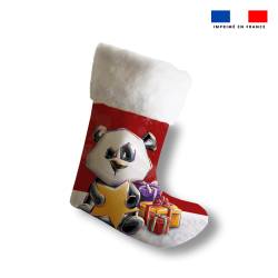 Kit chaussette de noel motif panda + Fausse fourrure - Création Stillistic
