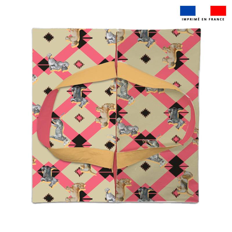 Patron sac à tarte motif petits chiens géométriques - Création Lili Bambou Design