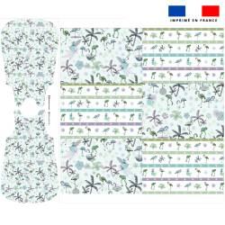 Coupon motif flamant coco bleu - Gigoteuse et Tour de Lit - Création Lili Bambou Design