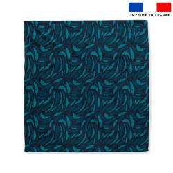Coupon éponge pour serviette de plage double motif feuillage vert - Création Adeline Waeles