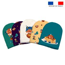 Kit mini-gants nettoyants motif panda roux
