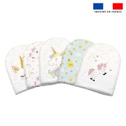 Kit mini-gants nettoyants motif licorne rose