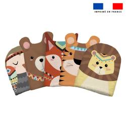 Kit mini-gants nettoyants motif animaux indiens