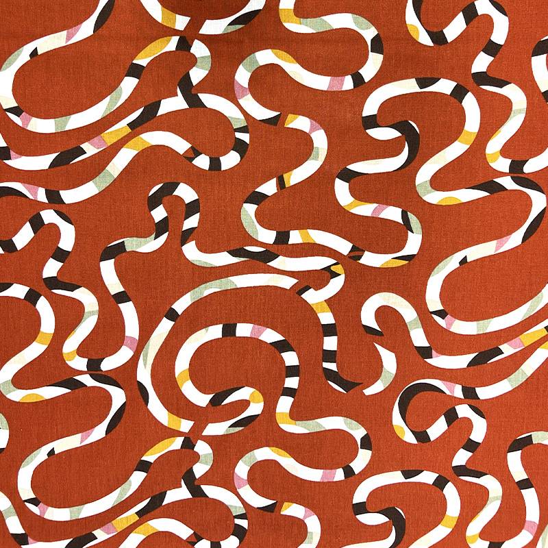 Coton terracotta motif serpentins vintages