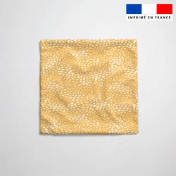 Tissu imperméable jaune motif texture pois blanc