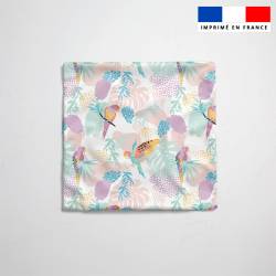 Tissu imperméable motif perroquet et feuille tropicale aquarelle