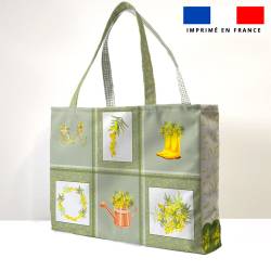 Kit couture sac cabas motif mimosa