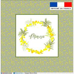 Coupon 45x45 cm motif mimosa vert tilleul