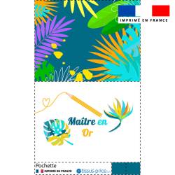 Kit pochette motif feuilles tropicales maître