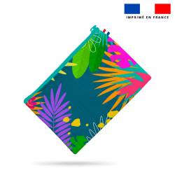 Kit pochette motif feuilles tropicales maitresse