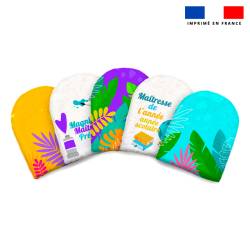 Kit mini-gants personnalisé - Feuilles tropicales maitresse