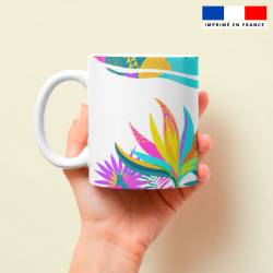 Mug personnalisé - Feuilles tropicales multicolores - Tissus Price