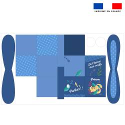 Panier de Pâques personnalisé - Lapin feuillage bleu foncé - Création Nidillus Carémoli