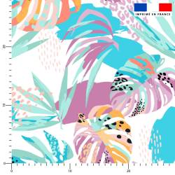 Feuille tropicale pastel -...