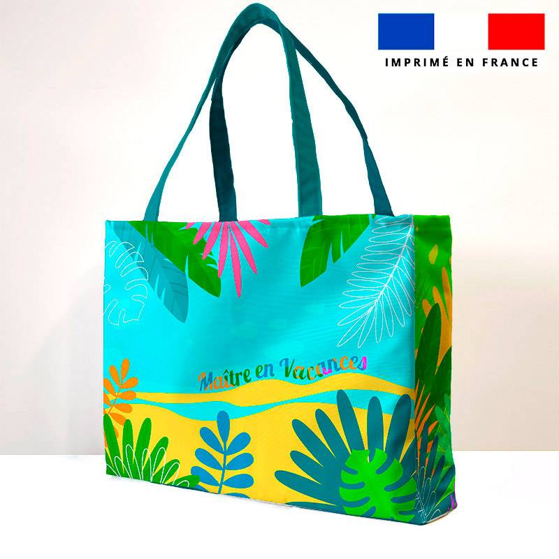 Kit couture sac cabas motif palme jungle