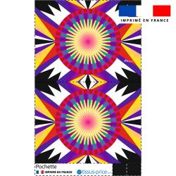 Kit pochette motif soleil abstrait - Création Lita Blanc