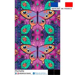 Kit pochette motif papillon orange et mauve  - Création Pilar Berrio