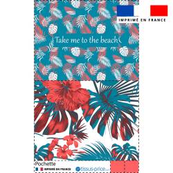 Kit pochette corail motif take me to the beach