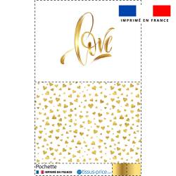 Kit pochette motif love gold and white