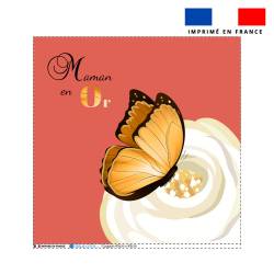 Coupon 45x45 cm motif maman papillon or