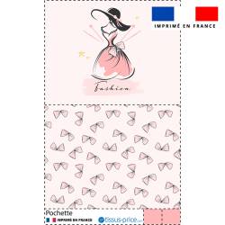 Kit pochette rose motif fashion