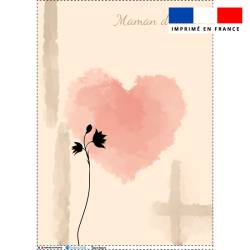 Torchon imprimé coeur aquarelle maman d'amour