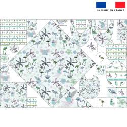 Kit puériculture motif flamant coco bleu - Création Lili Bambou Design