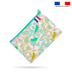 Kit pochette motif tigre turquoise - Création Lili Bambou Design