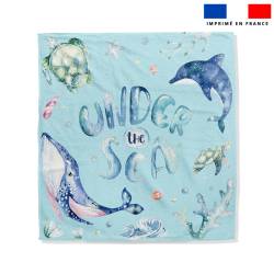 Coupon pour serviette de plage bleue motif animaux aquatiques