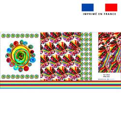 Kit couture sac cabas motif cercles multicolores - Création Jeanne Garreau