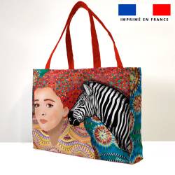 Kit couture sac cabas motif diva et zèbre - Création Lita Blanc