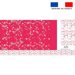 Kit couture sac cabas motif fleur de cerisier rose framboise