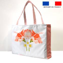 Kit couture sac cabas motif fleur d'hibiscus