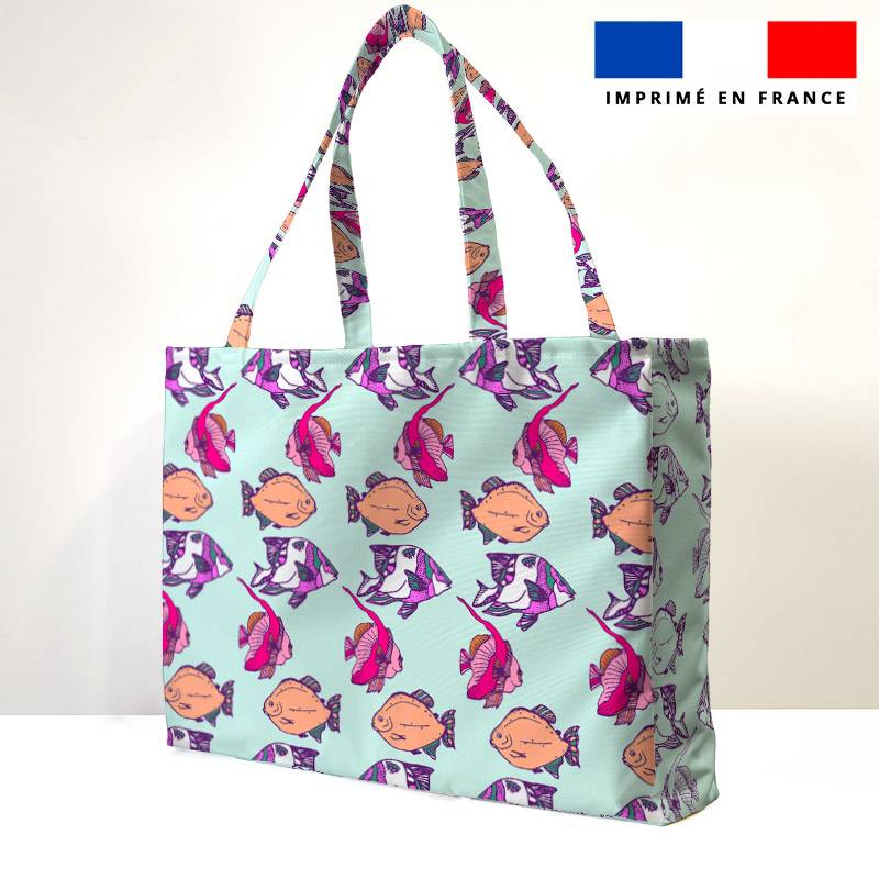 Kit couture sac cabas motif poisson - Création Lili Bambou Design