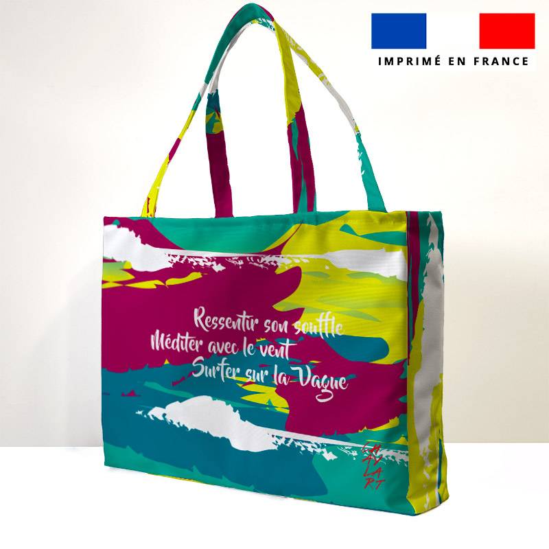 Kit couture sac cabas motif Ressentir - Création Chaylart