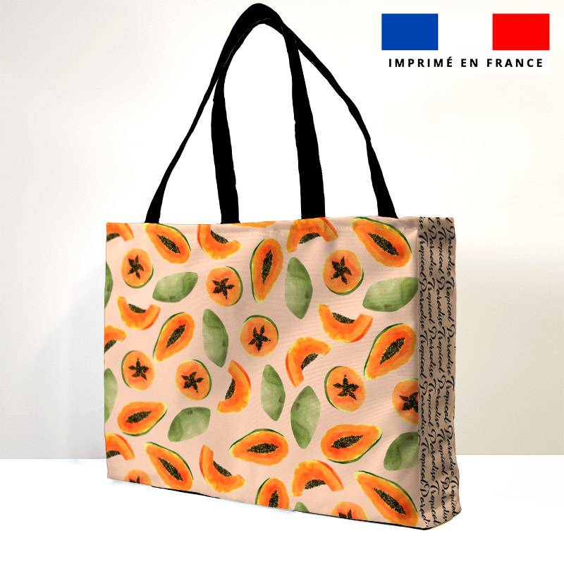 Kit couture sac cabas motif papaye