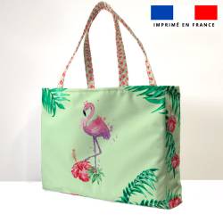 Kit couture sac cabas motif vert motif fruit tropical