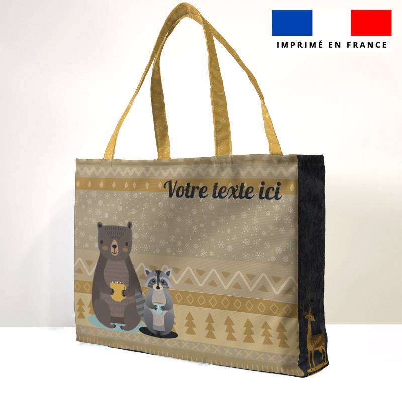 Kit couture sac cabas personnalisé motif chocolat chaud