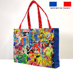 Kit couture sac cabas motif love story - Création Khosravi