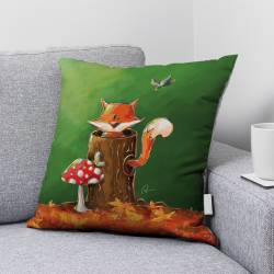 Coupon 45x45 cm imprimé renard des bois - Création Stillistic