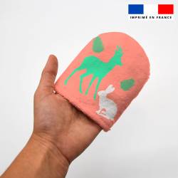 Kit mini-gants nettoyants motif marinière forêt - Création Lili Bambou Design