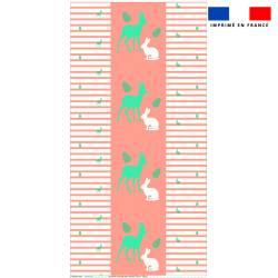 Coupon serviette de plage motif marinière forêt - Création Lili Bambou Design