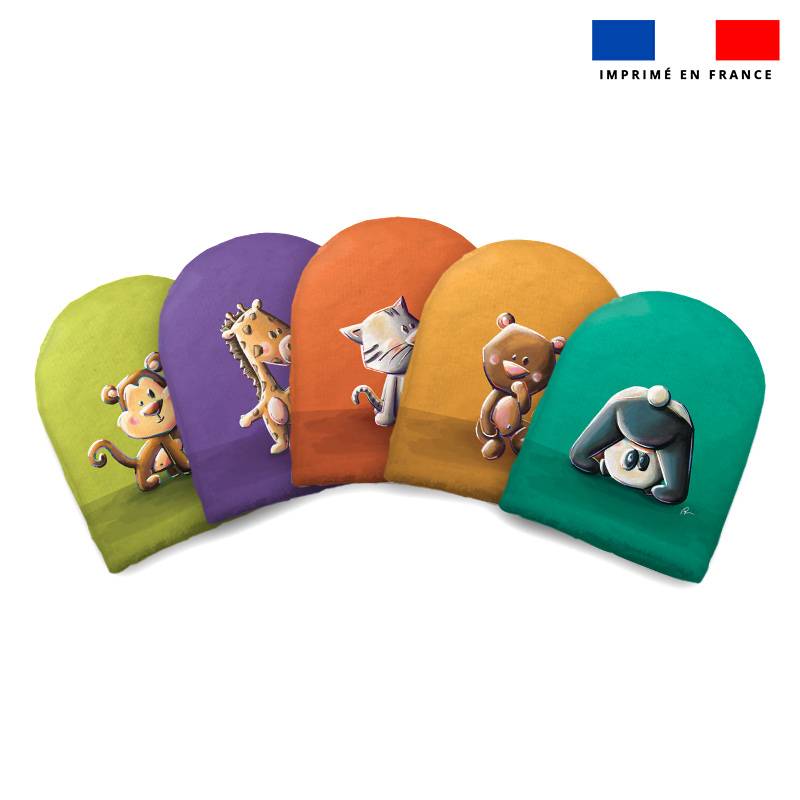 Kit mini-gants nettoyants motif animaux multicolores - Création Stillistic