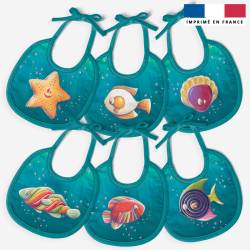 Kit bavoirs en éponge motif animaux marins - Création Stillistic