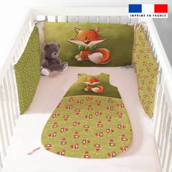 Coupon pour tour de lit motif renard noeud papillon - Création Stillistic