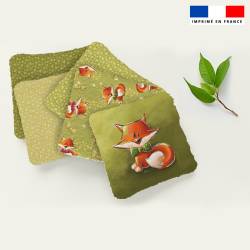 Coupon lingettes lavables motif renard noeud papillon - Création Stillistic